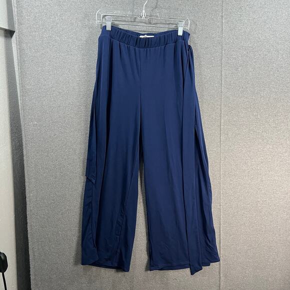 Girl With Curves Petite Wide Leg Knit Pant Navy, Petite Small - Picture 1 of 10